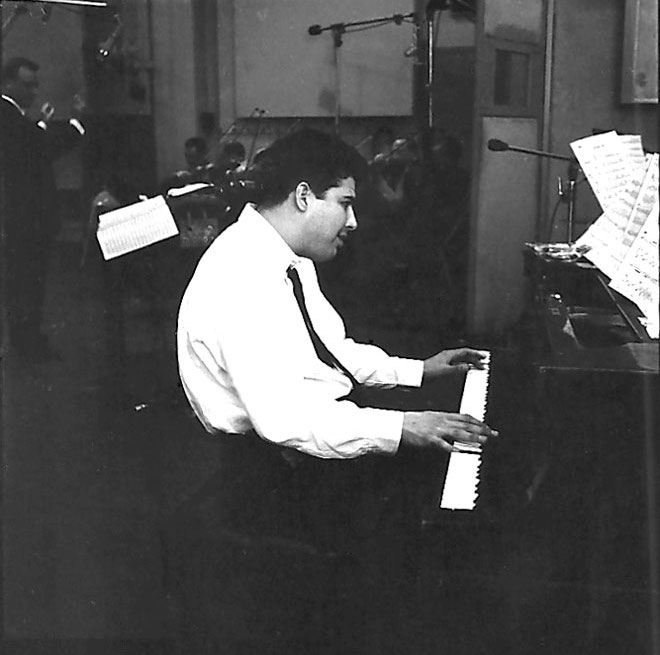 Joe Castro, Neal Hefti, the eleven-piece string orchestra, Capitol Studios